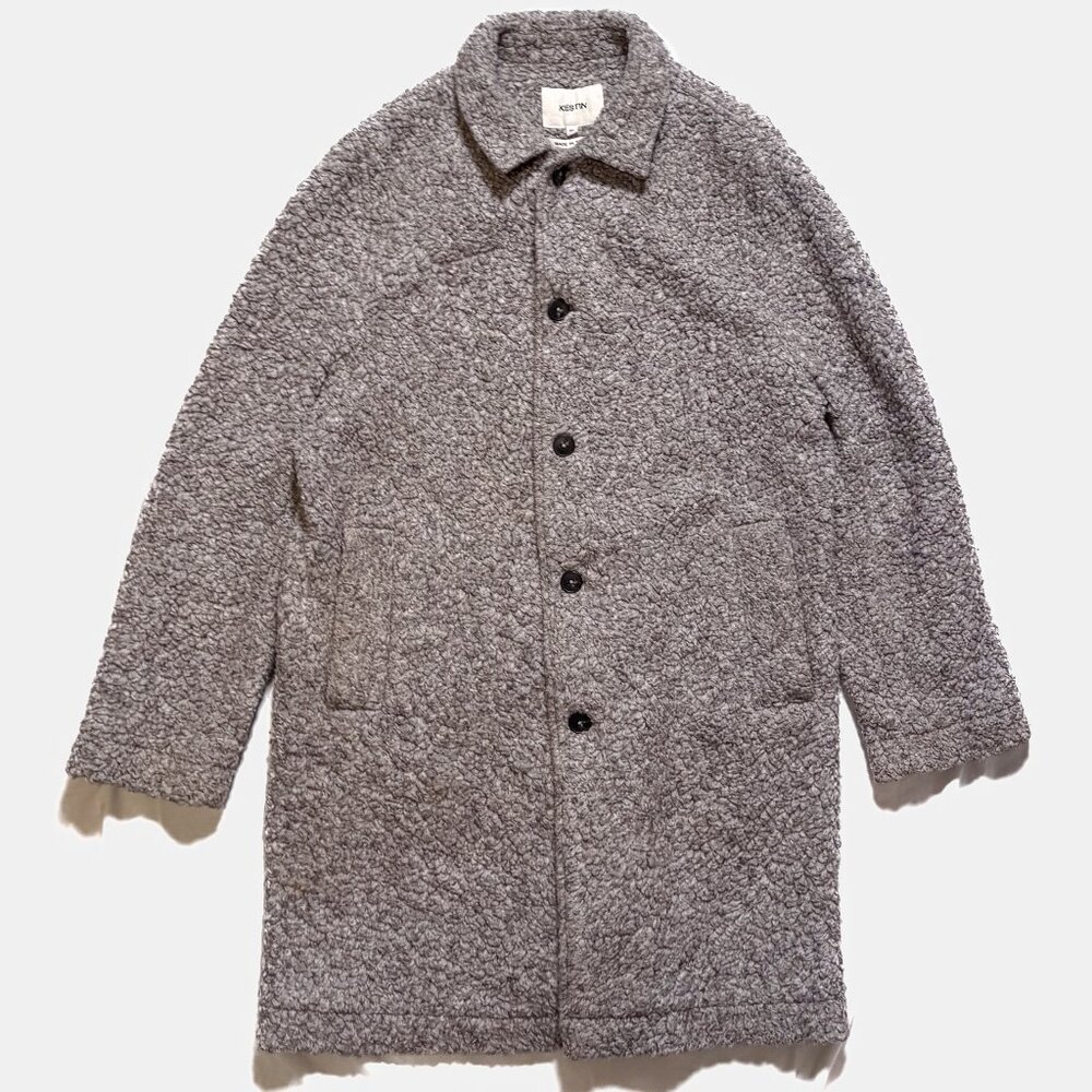 Made in UK Kestin Edinburgh Wool Overcoat, Undyed Marl - XL